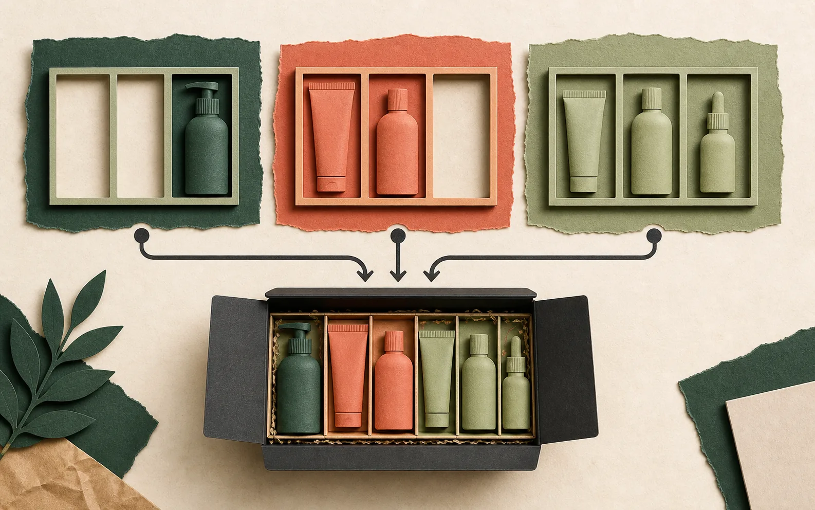 Five BYOB structures visualized: pick-any, step-based, category-based, tiered, and gift bundle.